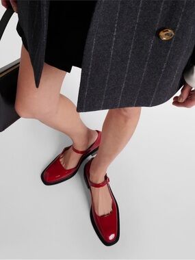 Souliers Martinez Red Patent Mary Janes